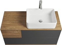 Акватон Тумба с раковиной Терра 105 (Mila) дуб кантри/антрацит – фотография-3